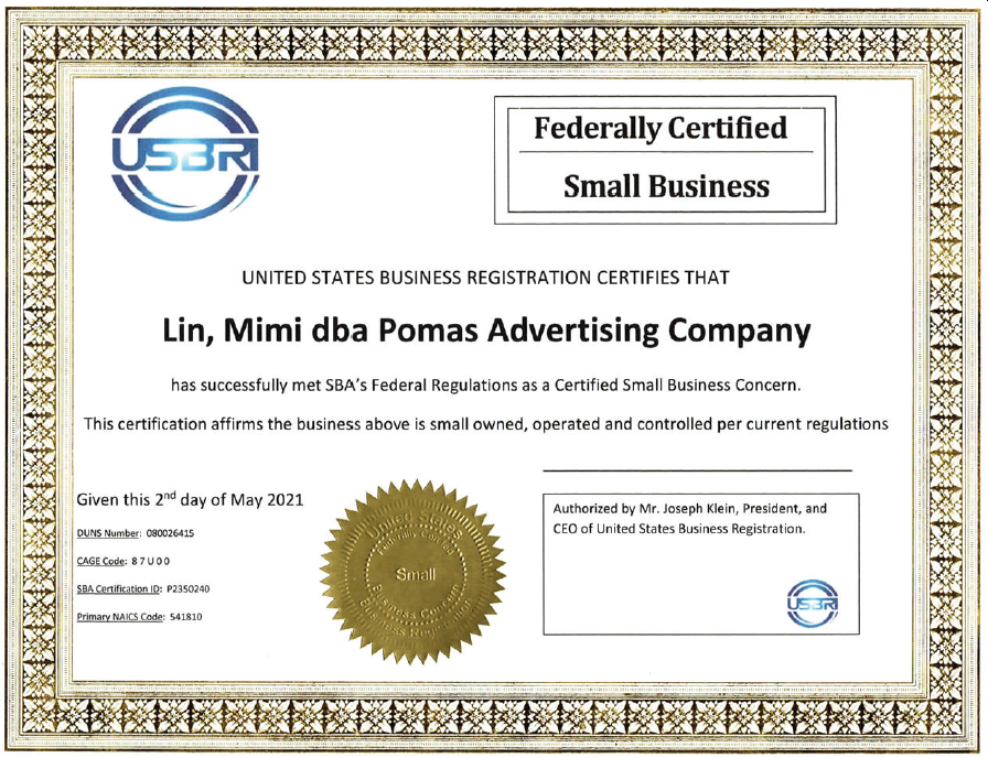 023 Federally Certified Small Business